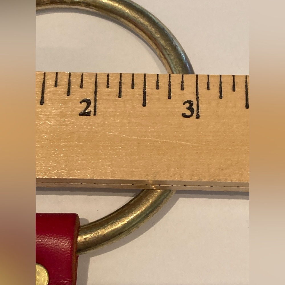 Red Leather Lighthouse Keychain with Brass Bells Door Chime Cottage Core Decor - Picture 10 of 11